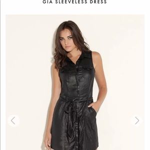 Guess Gia Sleeveless Allover Sheen Black Dress